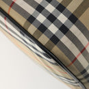 Burberrys Nova Check Boston Bag Canvas Beige Gold Auth 155390-16