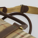 Burberrys Nova Check Boston Bag PVC Beige Gold Auth 155391-14