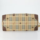 Burberrys Nova Check Boston Bag PVC Beige Gold Auth 155391-5