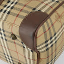 Burberrys Nova Check Boston Bag PVC Beige Gold Auth 155391-15