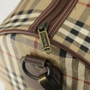 Burberrys Nova Check Boston Bag PVC Beige Gold Auth 155391-11
