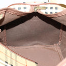 Burberrys Nova Check Boston Bag PVC Beige Gold Auth 155391-20