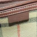 Burberrys Nova Check Boston Bag PVC Beige Gold Auth 155391-21