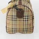 Burberrys Nova Check Boston Bag PVC Beige Gold Auth 155391-3