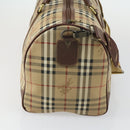 Burberrys Nova Check Boston Bag PVC Beige Gold Auth 155391-4
