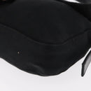 FENDI Mamma Baguette Shoulder Bag Nylon Black Silver Auth 155392-14