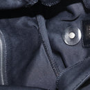 FENDI Mamma Baguette Shoulder Bag Nylon Black Silver Auth 155392-11