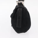 FENDI Mamma Baguette Shoulder Bag Nylon Black Silver Auth 155392-3