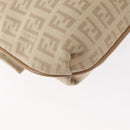 FENDI Zucchino Canvas Mamma Baguette Shoulder Bag Beige Silver Auth 155393-16