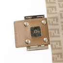 FENDI Zucchino Canvas Mamma Baguette Shoulder Bag Beige Silver Auth 155393-10