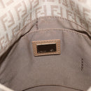 FENDI Zucchino Canvas Mamma Baguette Shoulder Bag Beige Silver Auth 155393-20