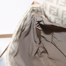 FENDI Zucchino Canvas Mamma Baguette Shoulder Bag Beige Silver Auth 155393-22