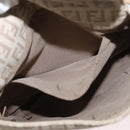 FENDI Zucchino Canvas Mamma Baguette Shoulder Bag Beige Silver Auth 155393-23