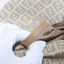 FENDI Zucchino Canvas Mamma Baguette Shoulder Bag Beige Silver Auth 155393-12