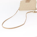 FENDI Zucchino Canvas Mamma Baguette Shoulder Bag Beige Silver Auth 155393-8