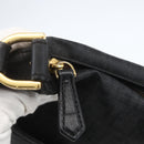 FENDI Zucchino Canvas Shoulder Bag PVC Black Gold Auth 155394-9