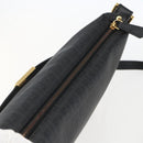 FENDI Zucchino Canvas Shoulder Bag PVC Black Gold Auth 155394-6