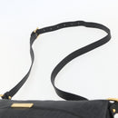 FENDI Zucchino Canvas Shoulder Bag PVC Black Gold Auth 155394-14