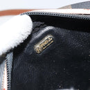 FENDI Pecan Canvas Shoulder Bag PVC Black Brown gold Auth 155395-11