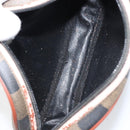 FENDI Pecan Canvas Shoulder Bag PVC Black Brown gold Auth 155395-12