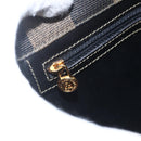 FENDI Pecan Canvas Shoulder Bag PVC Black Brown gold Auth 155396-18