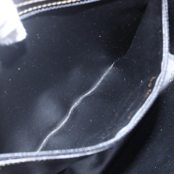 FENDI Pecan Canvas Shoulder Bag PVC Black Brown gold Auth 155396