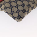GUCCI GG Canvas Sherry Line Waist bag Red Navy 28566 Auth 155397-10