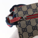 GUCCI GG Canvas Sherry Line Waist bag Red Navy 28566 Auth 155397-14
