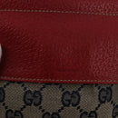 GUCCI GG Canvas Sherry Line Waist bag Red Navy 28566 Auth 155397-16