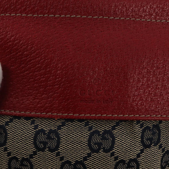 GUCCI GG Canvas Sherry Line Waist bag Red Navy 28566 Auth 155397