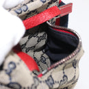 GUCCI GG Canvas Sherry Line Waist bag Red Navy 28566 Auth 155397-19
