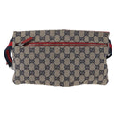 GUCCI GG Canvas Sherry Line Waist bag Red Navy 28566 Auth 155397-3