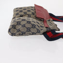 GUCCI GG Canvas Sherry Line Waist bag Red Navy 28566 Auth 155397-4