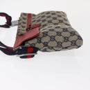 GUCCI GG Canvas Sherry Line Waist bag Red Navy 28566 Auth 155397-5