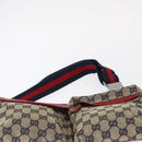 GUCCI GG Canvas Sherry Line Waist bag Red Navy 28566 Auth 155397-8