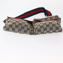 GUCCI GG Canvas Sherry Line Waist bag Red Navy 28566 Auth 155397-9