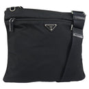 PRADA Shoulder Bag Nylon Black Silver Auth 155398-1