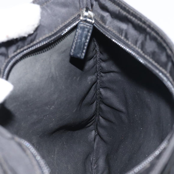 PRADA Shoulder Bag Nylon Black Silver Auth 155398