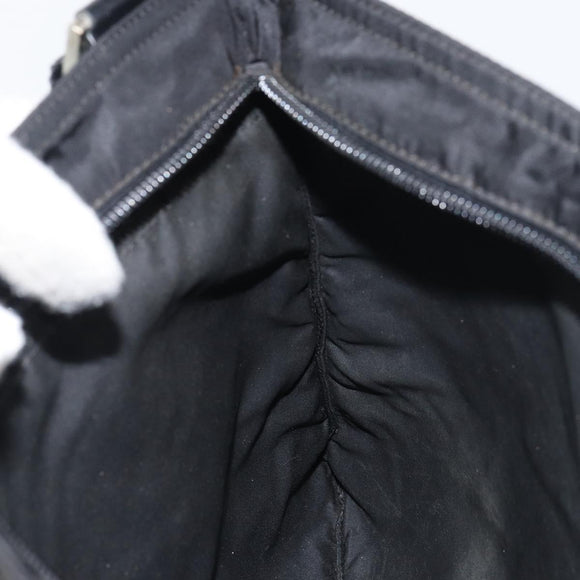 PRADA Shoulder Bag Nylon Black Silver Auth 155398