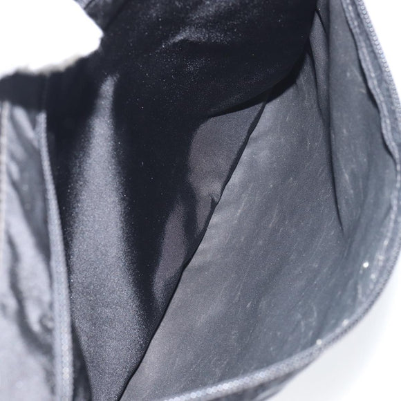 PRADA Shoulder Bag Nylon Black Silver Auth 155398