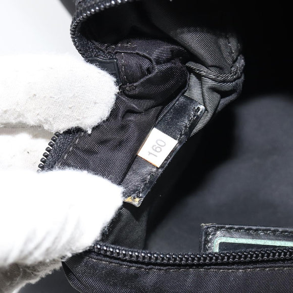 PRADA Shoulder Bag Nylon Black Silver Auth 155398