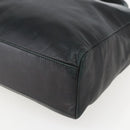 PRADA Hand Bag Leather Black Gold Auth 155399-10