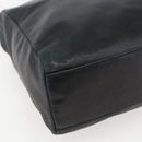 PRADA Hand Bag Leather Black Gold Auth 155399-11