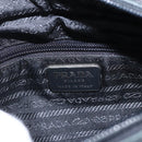 PRADA Hand Bag Leather Black Gold Auth 155399-16