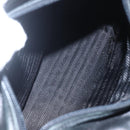 PRADA Hand Bag Leather Black Gold Auth 155399-18