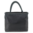 PRADA Hand Bag Leather Black Gold Auth 155399-3