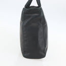 PRADA Hand Bag Leather Black Gold Auth 155399-4