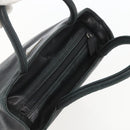 PRADA Hand Bag Leather Black Gold Auth 155399-6