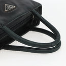 PRADA Hand Bag Leather Black Gold Auth 155399-7