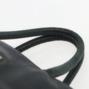 PRADA Hand Bag Leather Black Gold Auth 155399-8